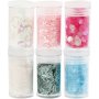 Glitter en pailletten - pastelkleuren - 6 x 5 gr