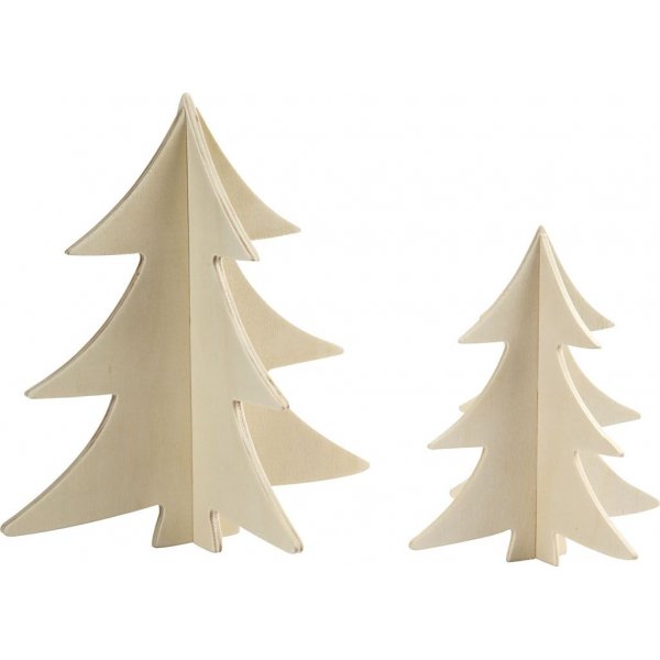 3D Kerstbomen - 2 st