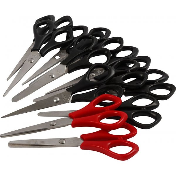 Schoolschaar - zwart - rood - rechts & links - 12 st