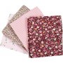 Patchworkstof - roze - 4 st