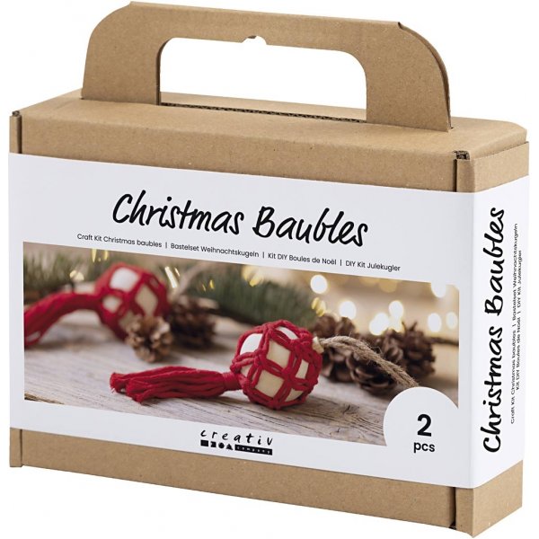 DIY Kit Kerstboomballen - Kerstrood - Macrame DIY Kit Kerstboomballen - Kerstrood - Macrame