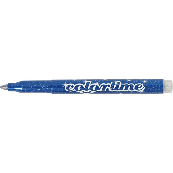 Colortime Glittermarker - gemengde kleuren - 2 mm - 12 st