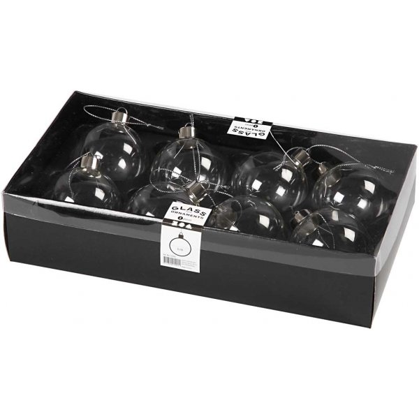 Glazen bollen - transparant - 8 st Glazen bollen - transparant - 8 st