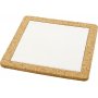 Onderzetters met kurkframe - wit - 10 st