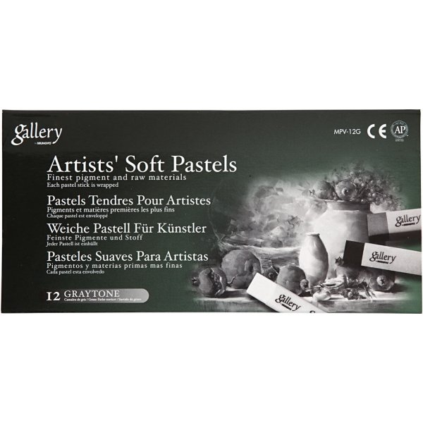 Gallery dry pastel - zwart/wit harmonie - 12 st Gallery dry pastel - zwart/wit harmonie - 12 st