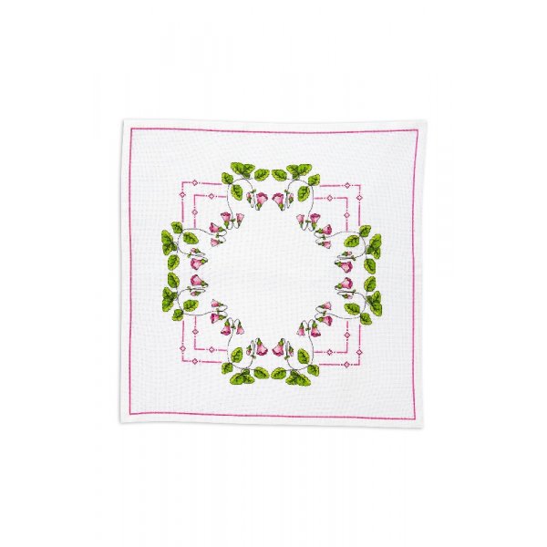 Borduurpakket Doek - Roze klok
