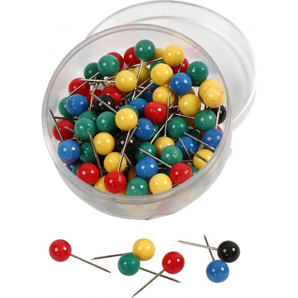Kaartspelden - gemengde kleuren - 100 st
