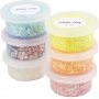 Glitterklei, pastelkleuren, 6x20 ml