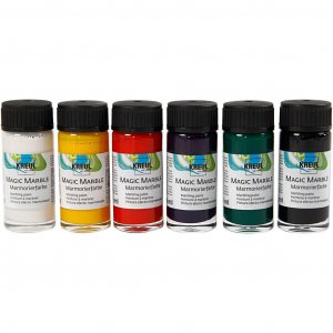 Magische marmerverf - Standaardkleuren, 6 x 20 ml Magische marmerverf - Standaardkleuren, 6 x 20 ml