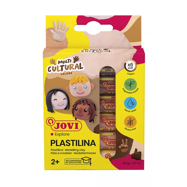 Klei - Jovi Plastilina - 6-pack in gemengde kleuren 15 g