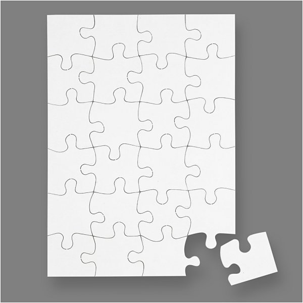 Puzzel - wit - 15 x 21 cm - 16 st Puzzel - wit - 15 x 21 cm - 16 st