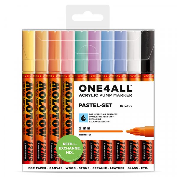 Acrylstiften One4All 2mm 10 Pennen - Pastel