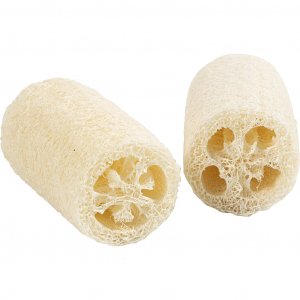 Natuurlijke loofahspons 10 cm � 5,5-8 cm Lichte natuurlijke kleur 2 stuks
