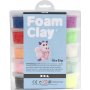 Foam Clay - gemengde kleuren - glitter - 10 x 35 gr