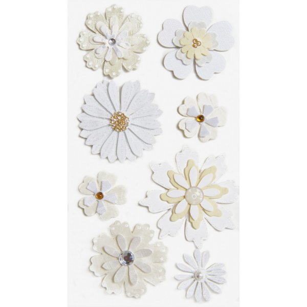 Stickermix - Bloemen - wit 2