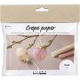 Mini DIY Kit Crpepapier, lichtroze, lichtgeel, Eieren