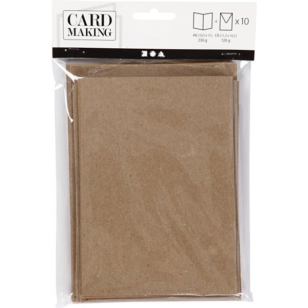 Ansichtkaart met envelop - naturel - 10,5 x 15 cm - 10 st Ansichtkaart met envelop - naturel - 10,5 x 15 cm - 10 st