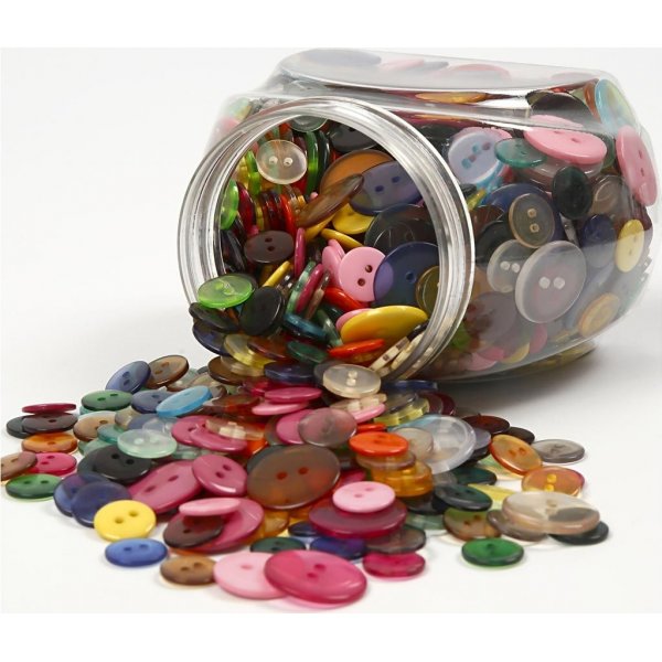 Knoopmix - 2 gaten - gemengde kleuren - 800 st