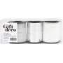 Cadeaukoord - zilver - zilver glitter - wit - 3 x 15 m