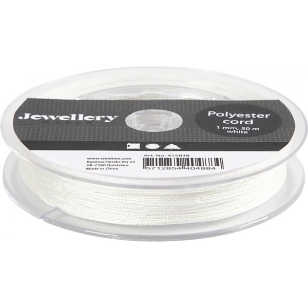Polyesterkoord - wit - 50 m
