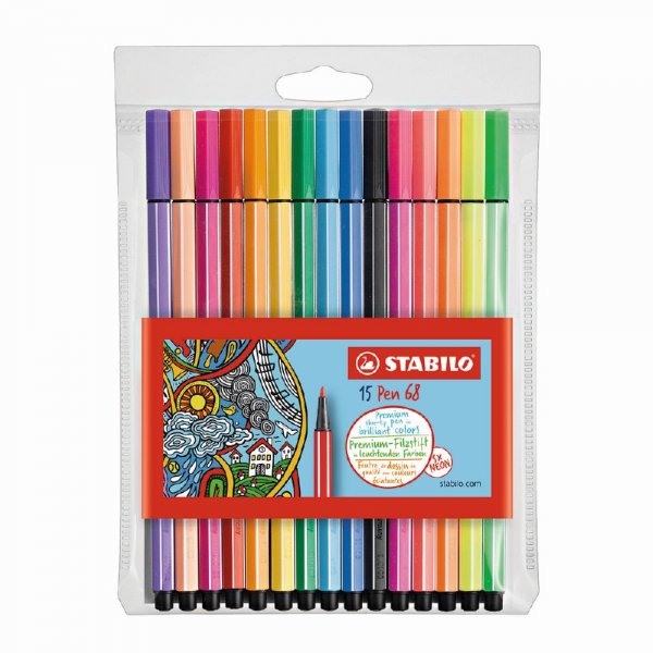 Vezelpennen Pen 68 - 15-pack