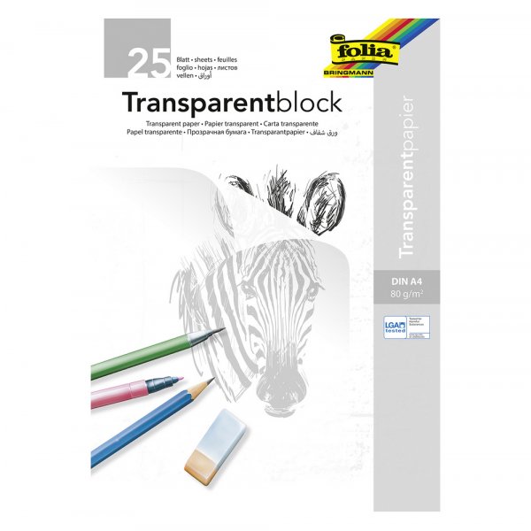 Boekje met transparant papier 30 vellen - Multicolour A4