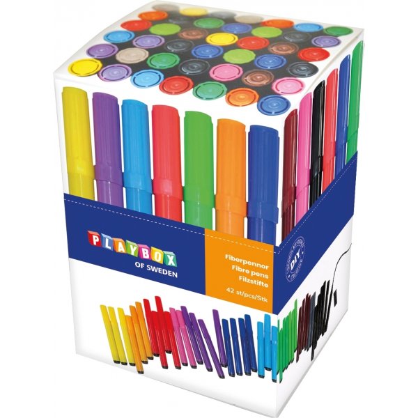 Dikke vezelpotloden - verschillende kleuren - 42 st