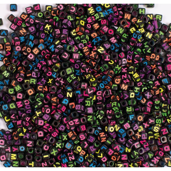 Letterkralen neon  7mm - ca. 300 st