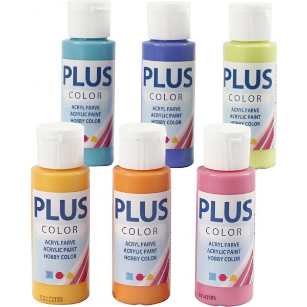 Plus Color Hobbyverf - kleurrijk - 6 x 60 ml Plus Color Hobbyverf - kleurrijk - 6 x 60 ml