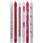 Kalenderkaars - rood/wit - 22 mm - 6 x 4 st