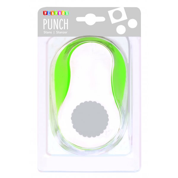 Punchcirkel puntrand 5 cm - Groen/wit Punchcirkel puntrand 5 cm - Groen/wit