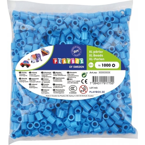 Pijpkralen XL 1000 stuks blauw