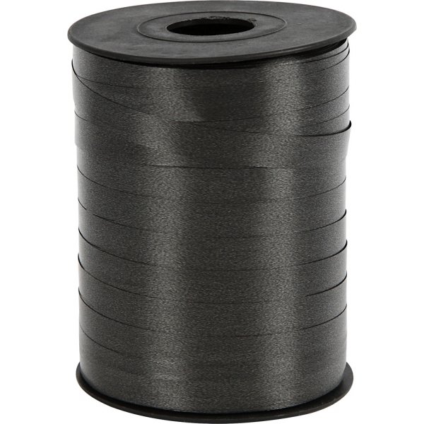 Cadeaukoord - zwart - glanzend - 250 m