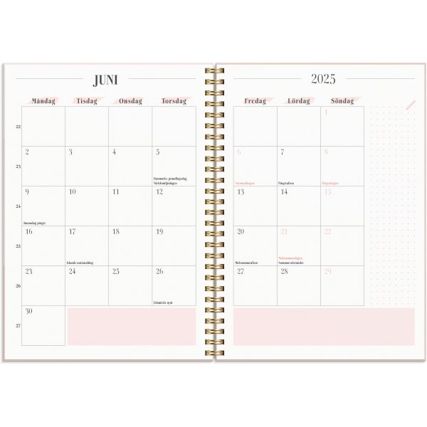 Kalender 24/25 - Life Planner Roze Horizontaal