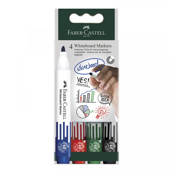 Whiteboard pennenset - Faber-Castell - W20 4 pennen