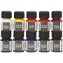 Glasverf transparant - gemengde kleuren - 10 x 30 ml