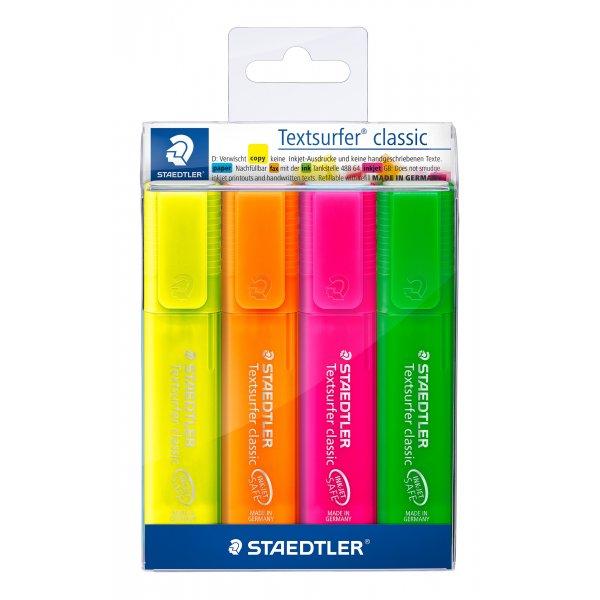 Markeerstift Textsurfer Classic Rainbow - 4 stiften