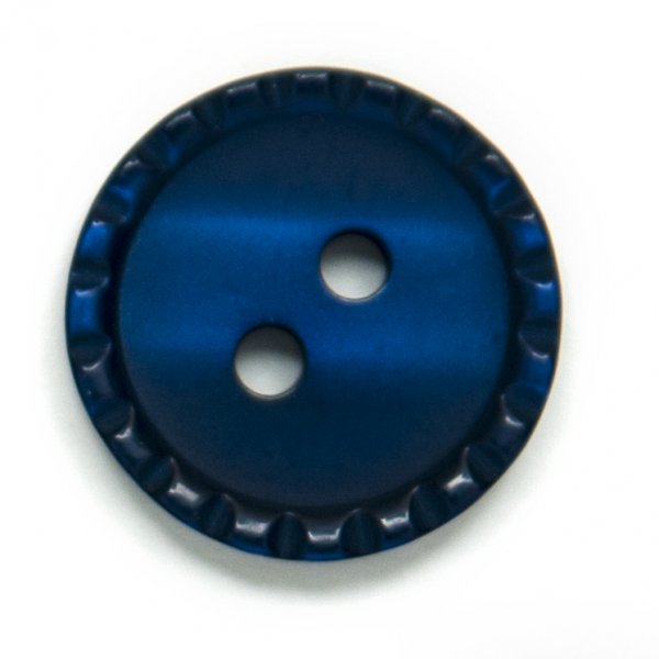 Knoop Rond 2-gaats 15 mm 6st - Donkerblauw geribd
