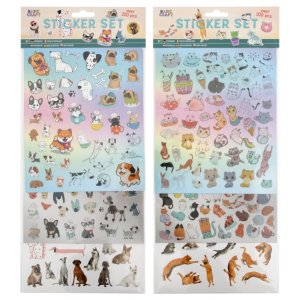 Stickers met honden of katten, 100 stuks - stickerset - willekeurig Stickers met honden of katten, 100 stuks - stickerset - willekeurig