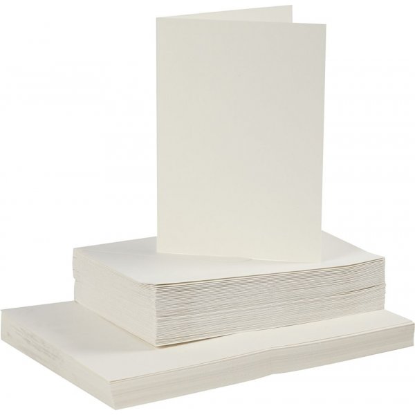 Kaarten en enveloppen - gebroken wit 11,5 x 16,5 cm - 50 sets
