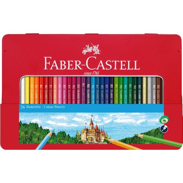 Kleurpotloden Hexagonal Castle Metalen etui - 36 kleuren