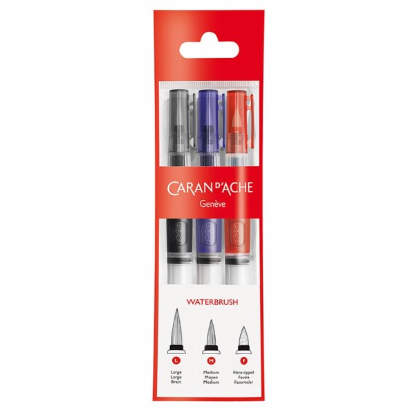 Brush pen Caran d'Ache - 3 lege brush pennen