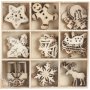 Houten decoraties - Kerstmis - 45 st