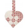 Knutselset - Gevlochten harten - rood/wit patroon - 8 st