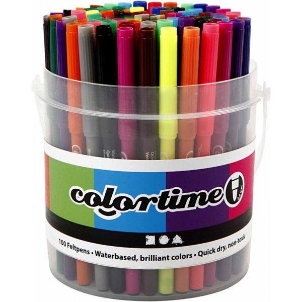 Colortime potloden - gemengde kleuren - 2 mm - 100 st Colortime potloden - gemengde kleuren - 2 mm - 100 st