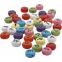 Ronde letterkralen - gemengde kleuren - 25 gr