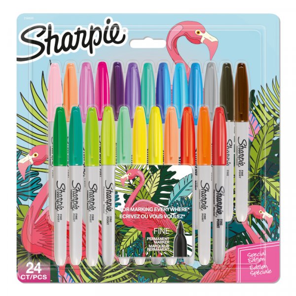 Vezelpennenset Sharpie Flamingo - 24-pack - Ongesorteerde kleuren