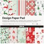 Designpapier - rood/groen - 50 vellen