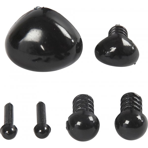 Ogen en neuzen voor modellering - Zwart Ogen en neuzen voor modellering - Zwart