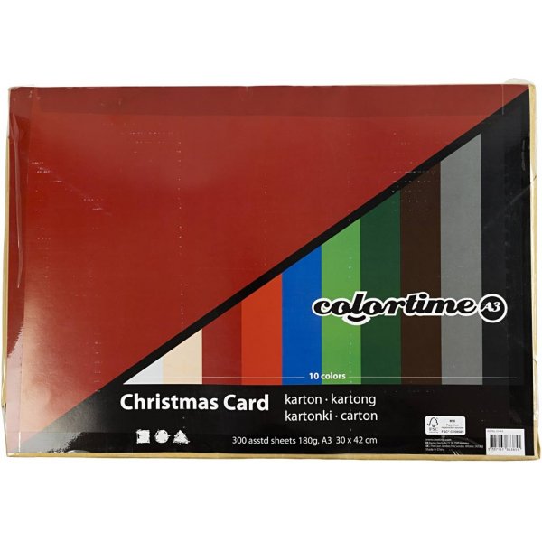 Kerstkarton - gemengde kleuren - A3 - 300 vellen Kerstkarton - gemengde kleuren - A3 - 300 vellen